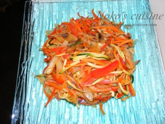 Veggies on a glass plate