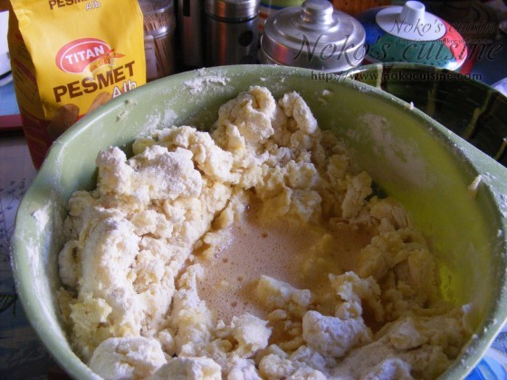 Dough... adding the egg