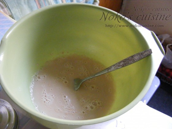 Mix the yeast with sugar and lukewarm water and set aside for 10 minutes