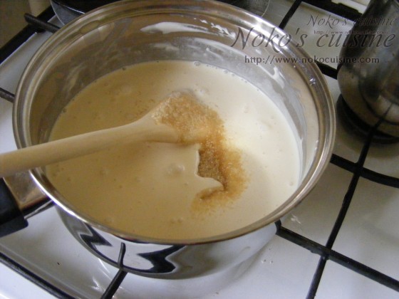 Milk, heavy cream and sugar cane